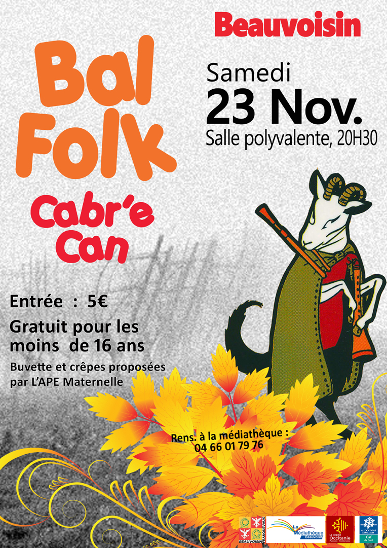 Bal Folk samedi 23 novembre à Beauvoisin