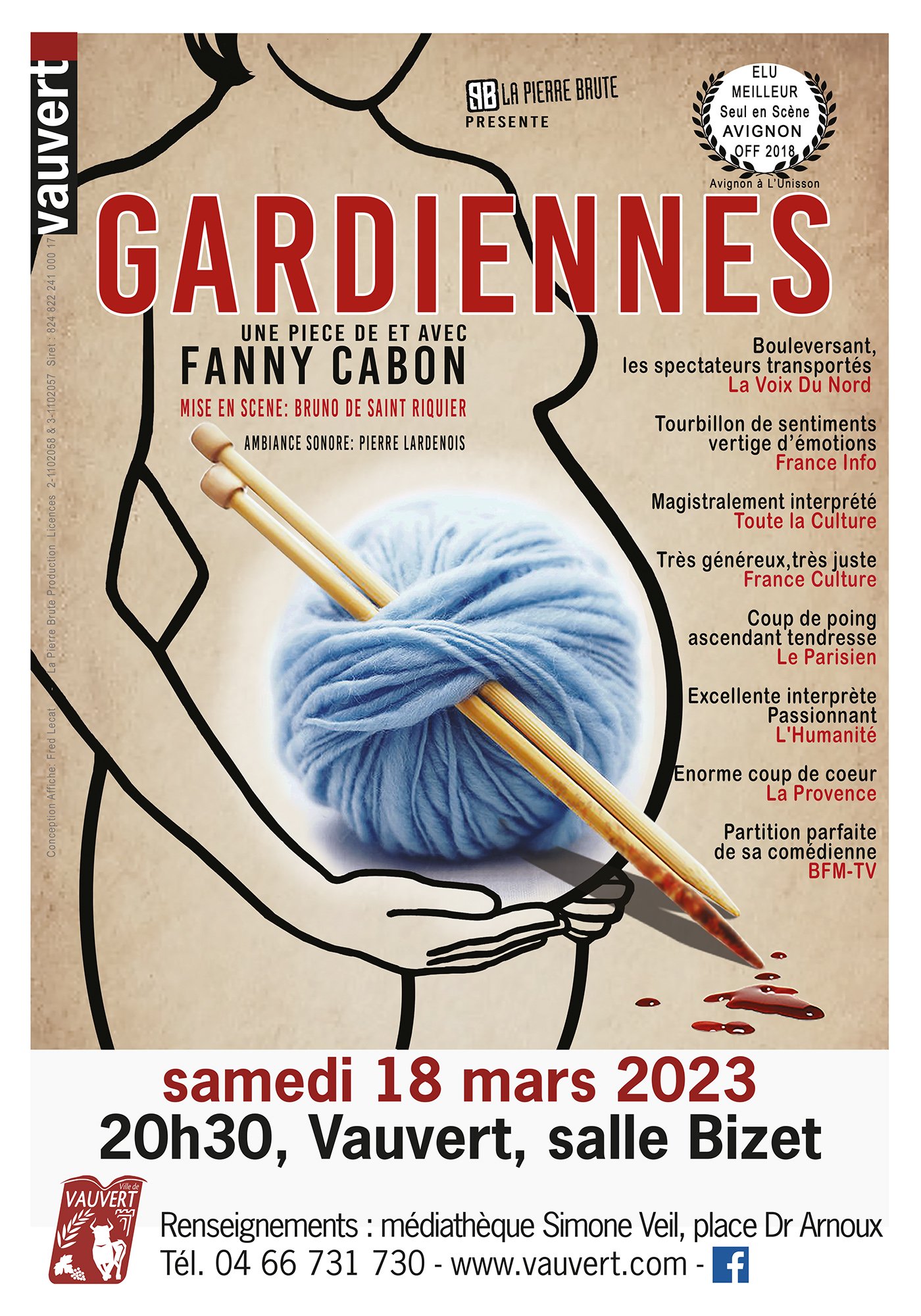Théâtre Gardiennes - Samedi 18 mars à Vauvert