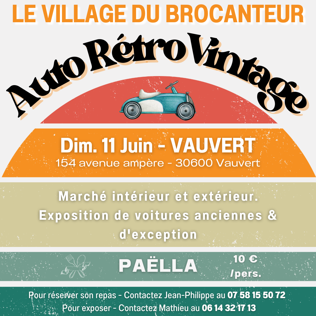 puce samedi 11 juin à Vauvert - Auto Rétro Vintage