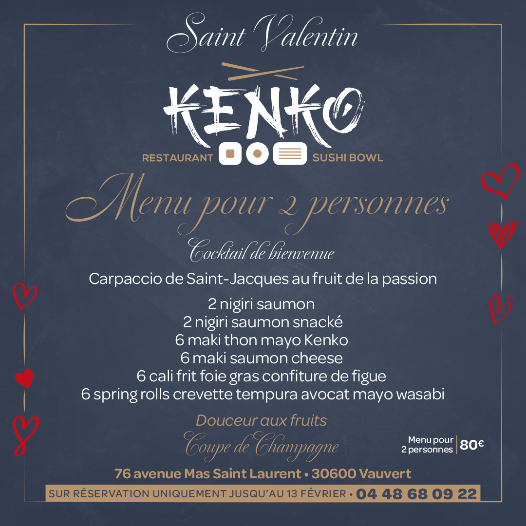 Menu Saint-Valentin - Kenko