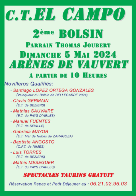 2ème Bolsin du CT El Campo - 5 mai 2024 à Vauvert