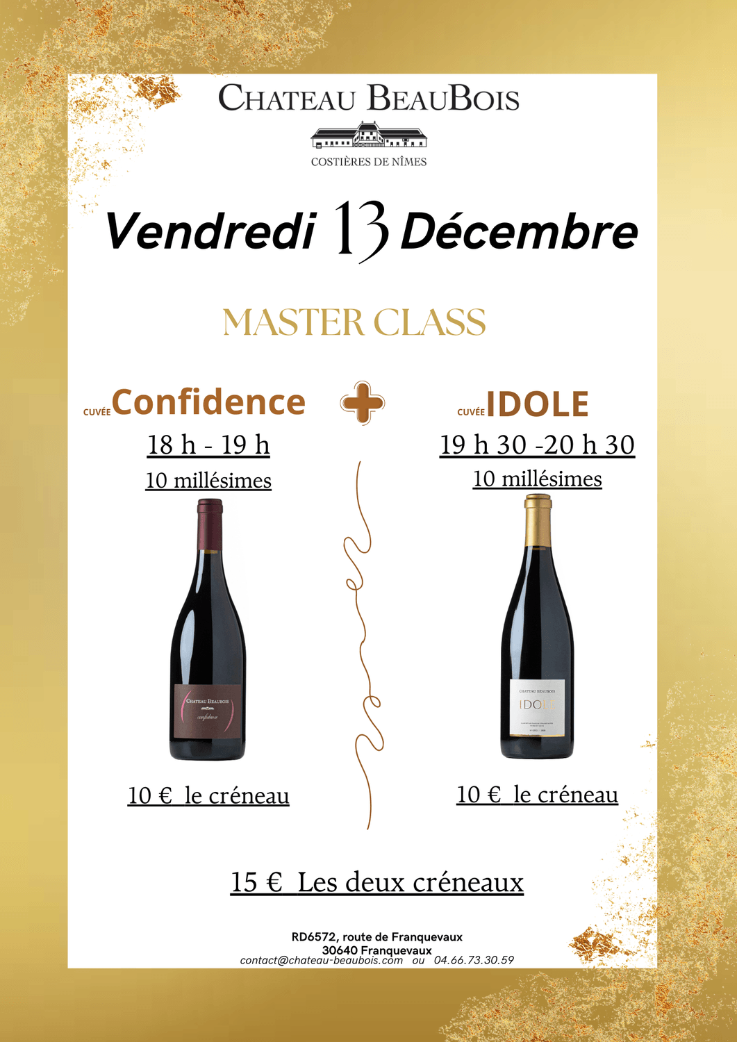 Master classs vendredi 13  decembre