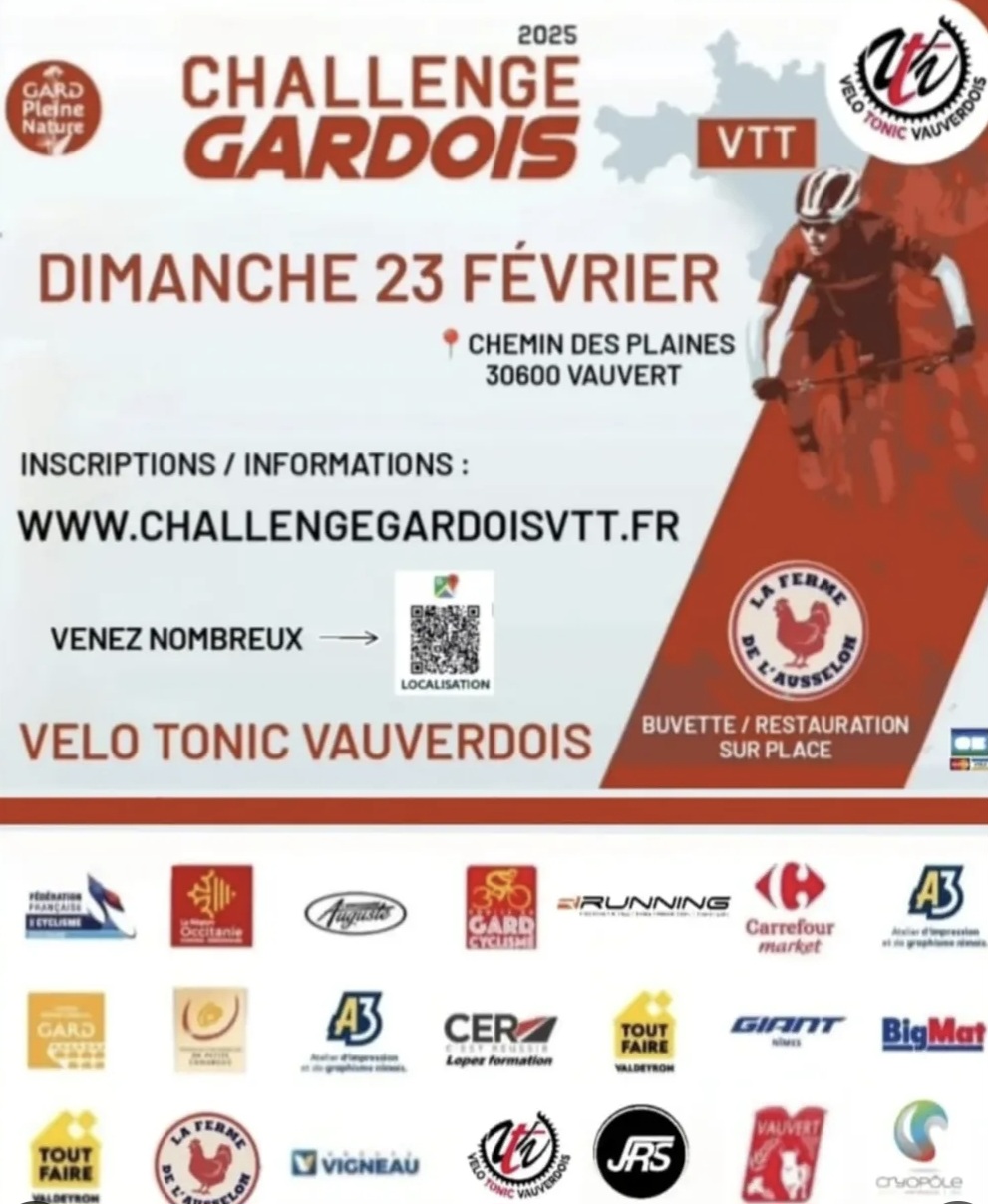 Challenge Gardois VTT - Dimanche 23 février à Vauvert