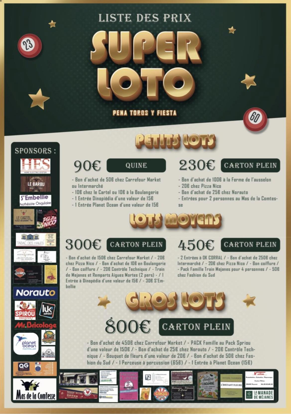 Loto dans les arènes samedi 12 juillet Vauvert