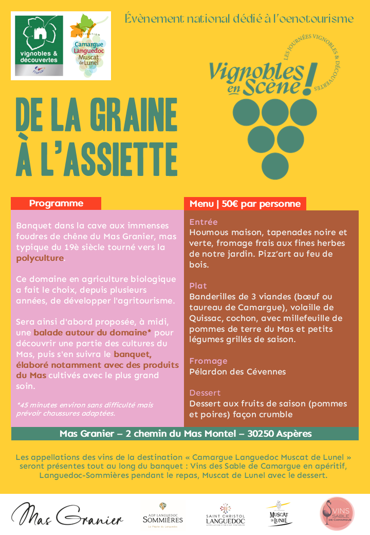 Banquet -  De la graine à l'assiette - Samedi 18 octobre à Aspères