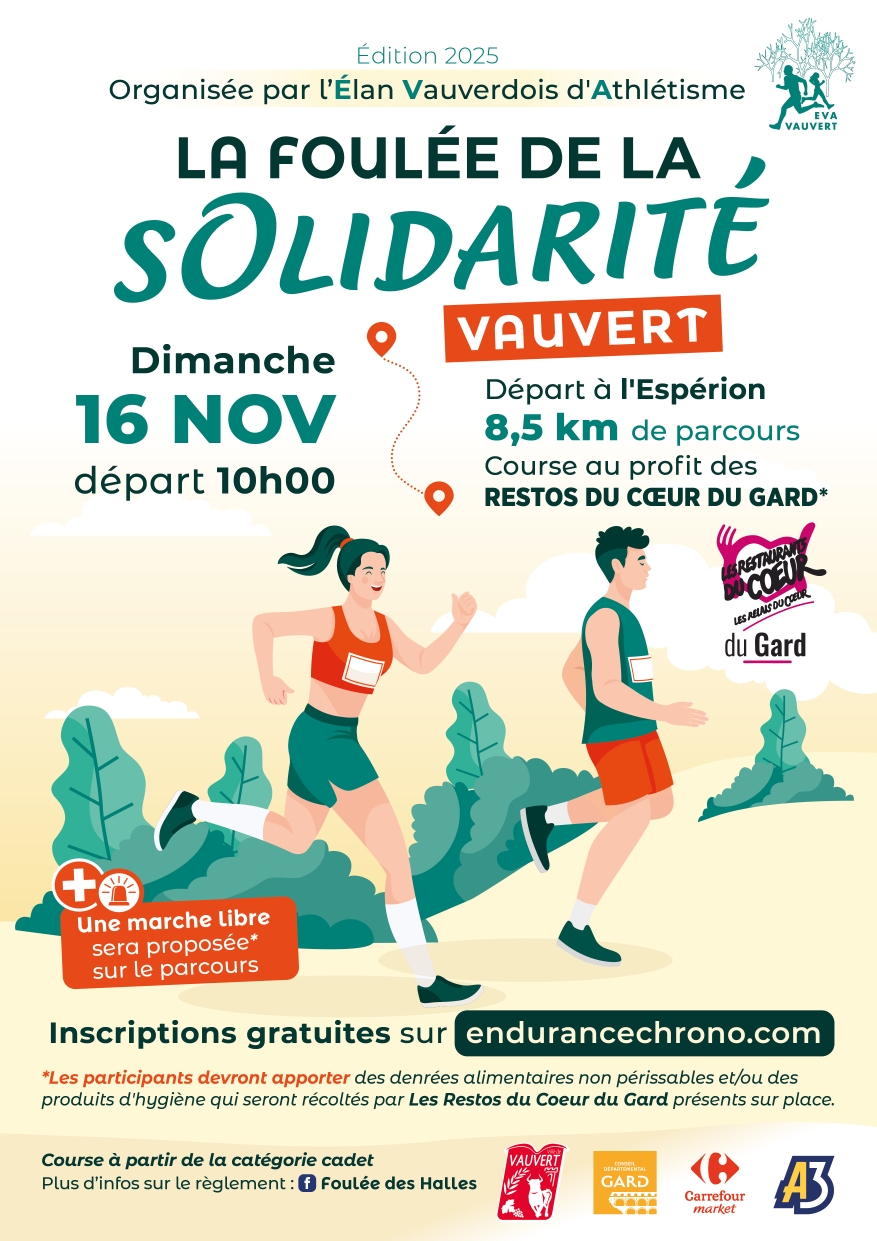 La Foulée de la Solidarité - Dimanche 16 novembre à Vauvert
