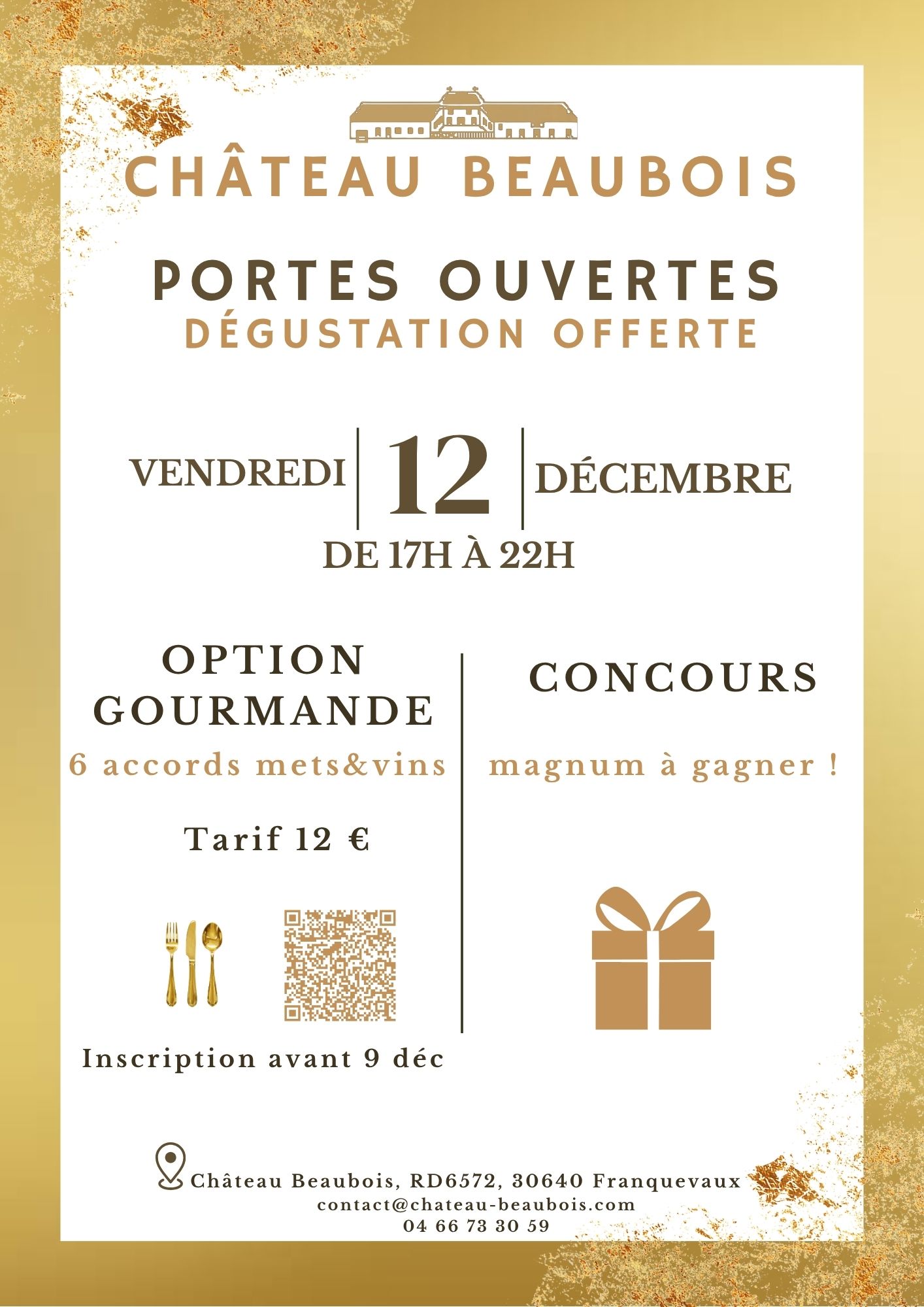 Affiche cave ouverte vendredi 12 décembre