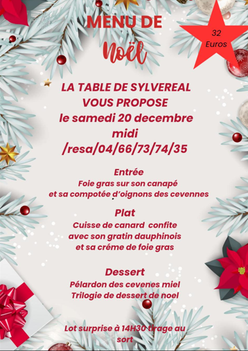 Menu de Noël - Table de Sylvéréal