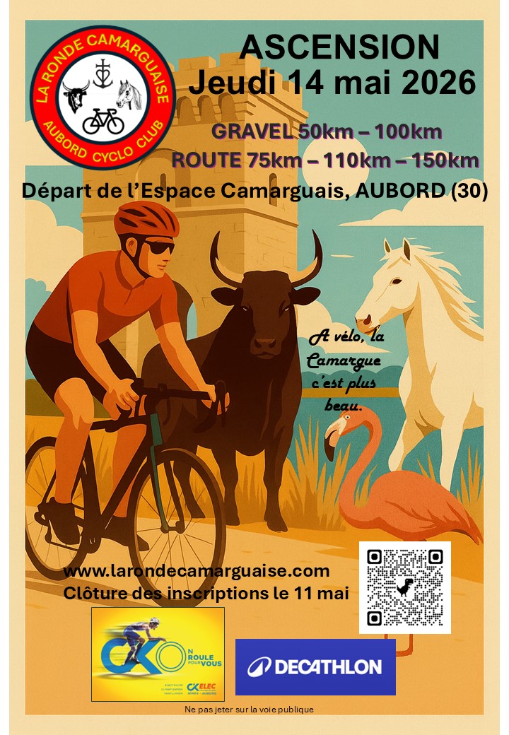 La Ronde Camarguaise - Rando Vélo -  14 mai à Aubord