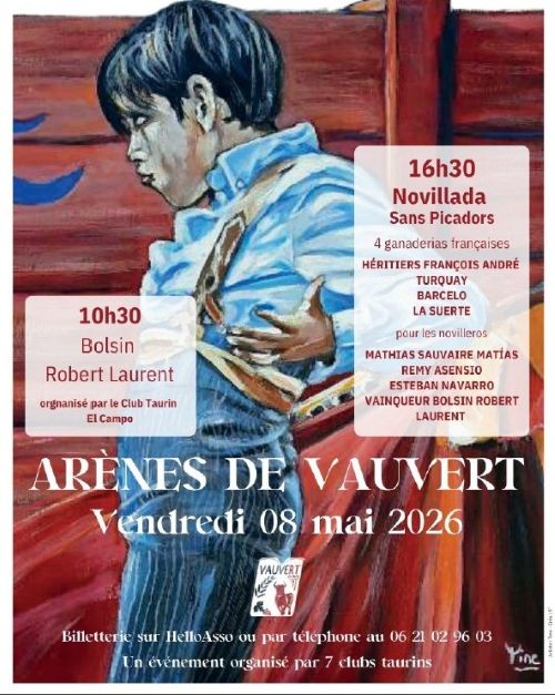 Bolsin  novillada du Club taurin El Campo - vendredi 08 mai 2026 - Vauvert