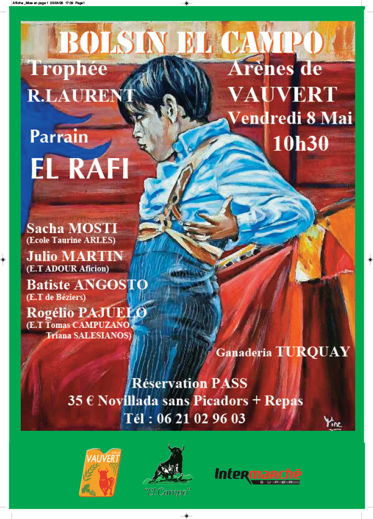 Bolsin  novillada du Club taurin El Campo - vendredi 08 mai 2026 - Vauvert