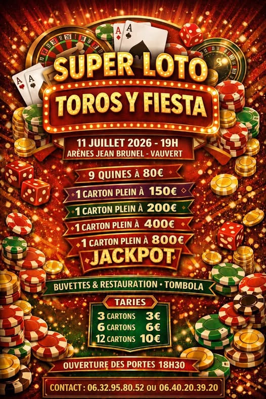 Loto géant - Samedi 11 juillet à Vauvert